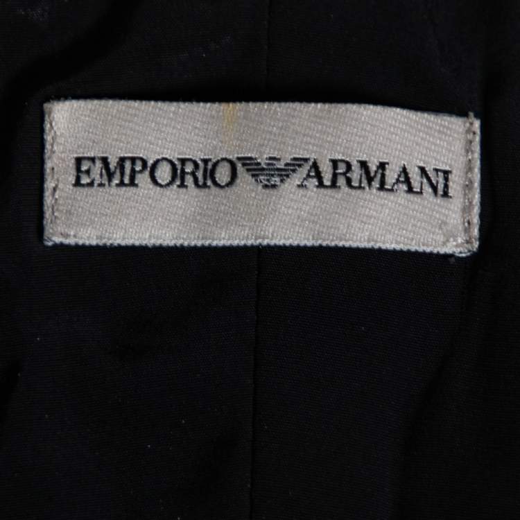 Pre Owned Emporio Armani Black Floral Sequin Embroidered Crepe Corset S