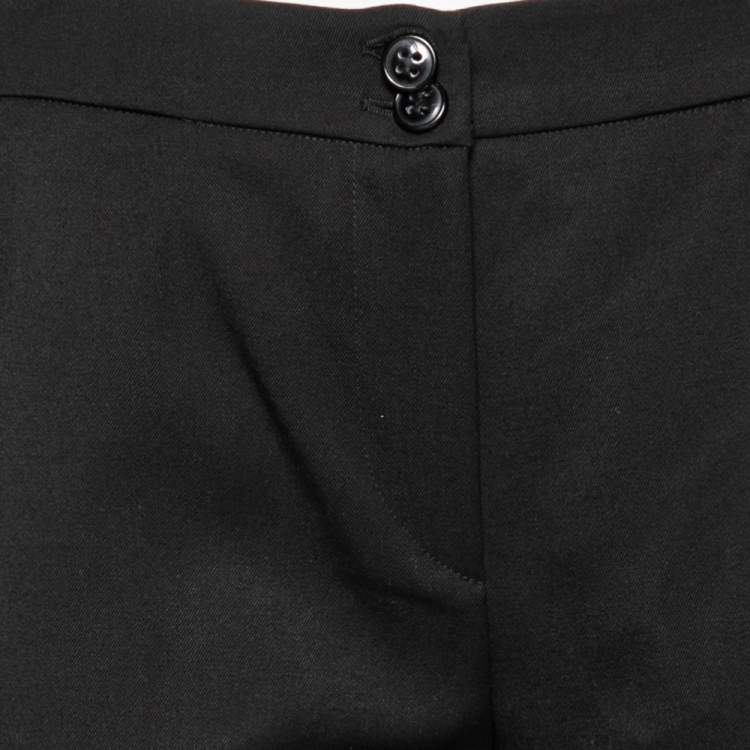 Pre Owned Emporio Armani Black Wool Trousers M