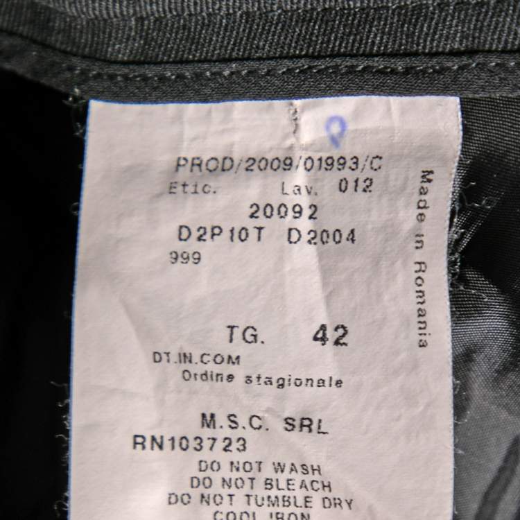 Pre Owned Emporio Armani Black Wool Trousers M