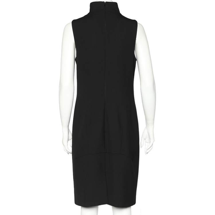 مملوكة مسبقًا Emporio Armani Black Crepe High Neck Sleeveless Midi Dress L