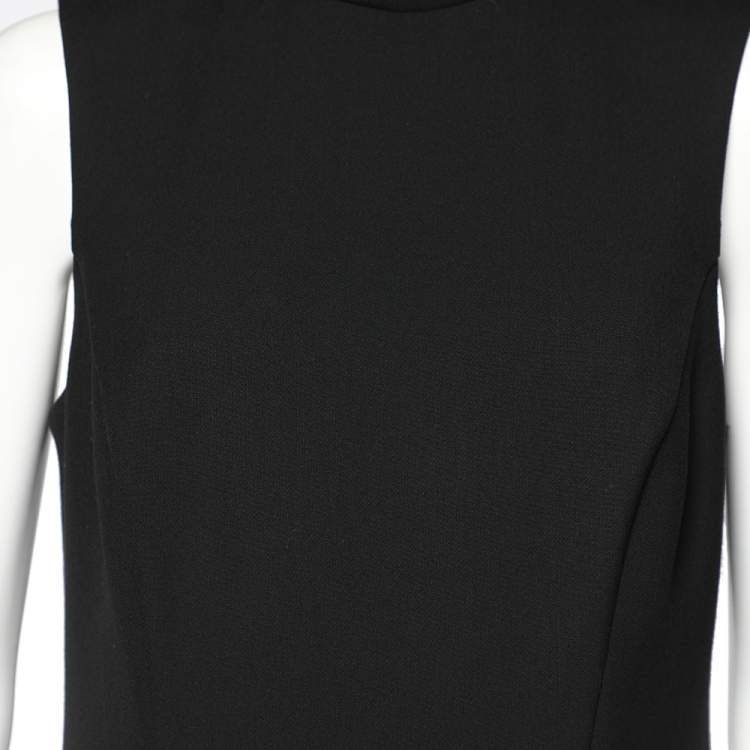 مملوكة مسبقًا Emporio Armani Black Crepe High Neck Sleeveless Midi Dress L