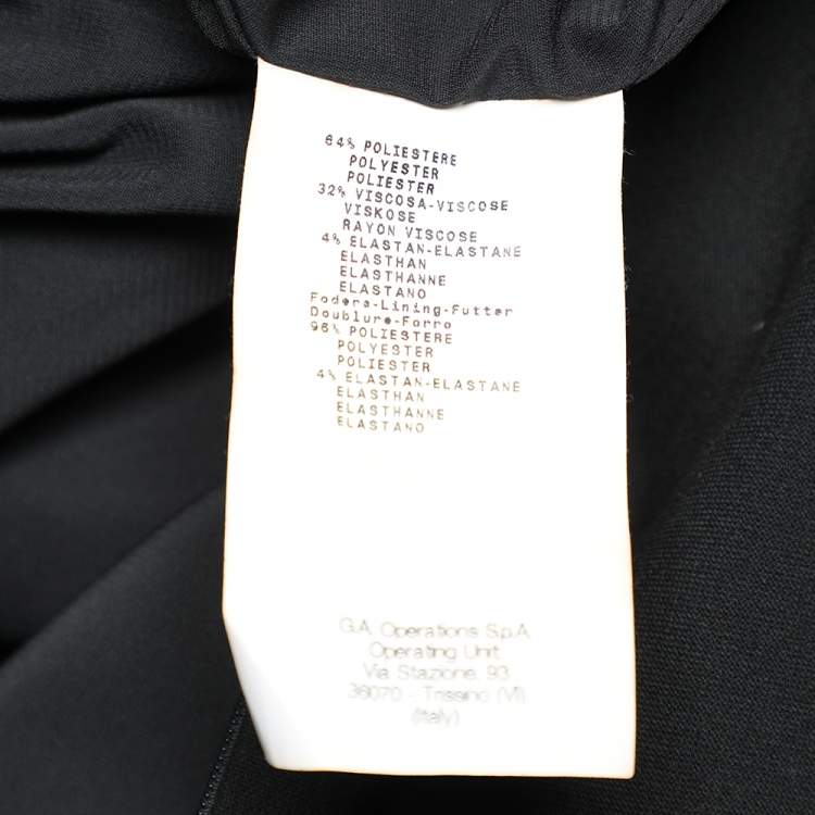 مملوكة مسبقًا Emporio Armani Black Crepe High Neck Sleeveless Midi Dress L