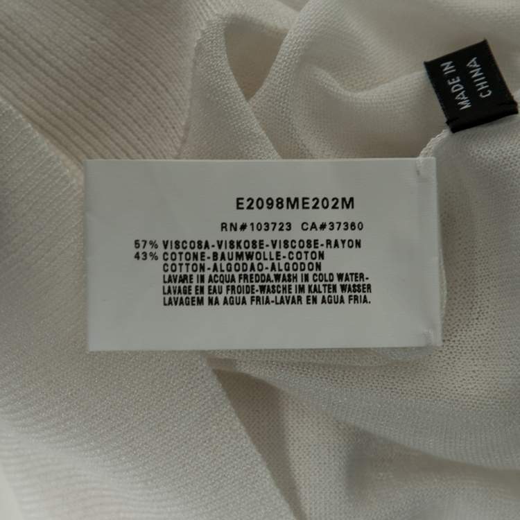 Pre Owned Emporio Armani Off White Knit Sleeveless Top & Button Front Cardigan M