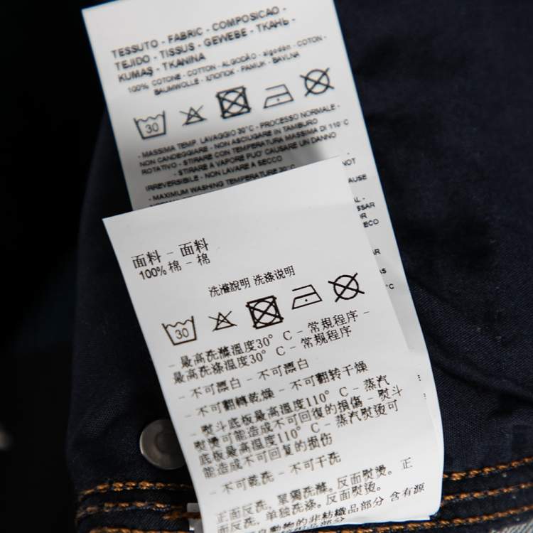 Pre Owned Emporio Armani J15 Navy Blue Denim Girl Fit Jeans L