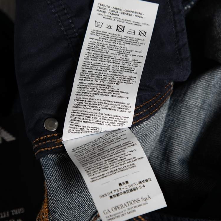 Pre Owned Emporio Armani J15 Navy Blue Denim Girl Fit Jeans L