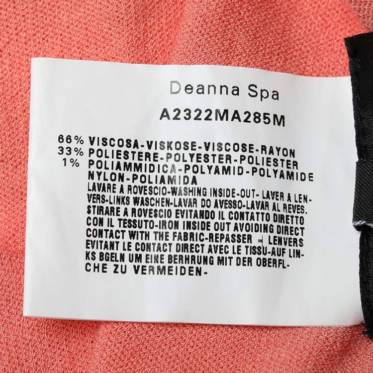 مملوكة مسبقًا Emporio Armani Orange Knit Embellished Detail Halter Neck Mini Dress S