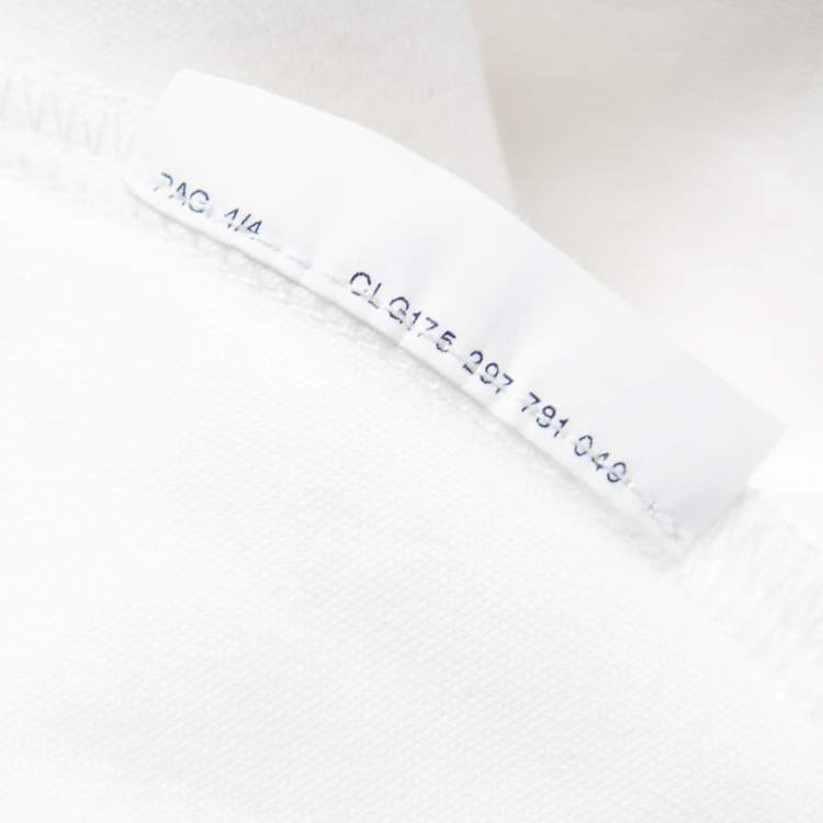 Pre Owned Emporio Armani White Logo Printed Cotton T-Shirt M