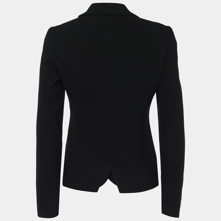 مملوكة مسبقًا Emporio Armani Black Crepe Single Breasted Blazer S
