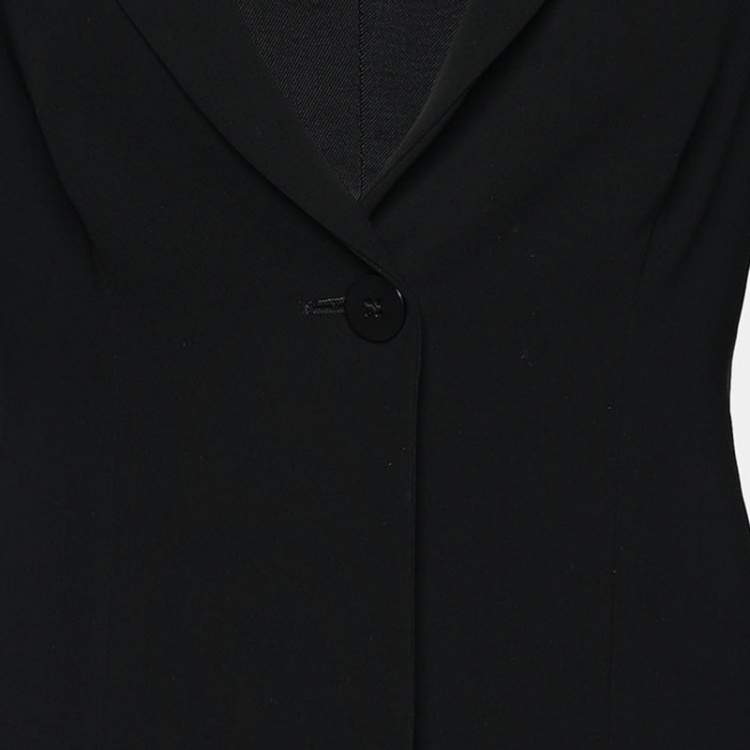 مملوكة مسبقًا Emporio Armani Black Crepe Single Breasted Blazer S