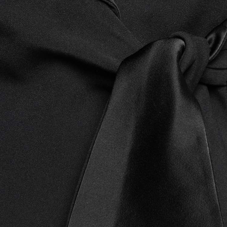 Pre Owned Emporio Armani Black Acetate Side Bow Long Sleeve Blazer S