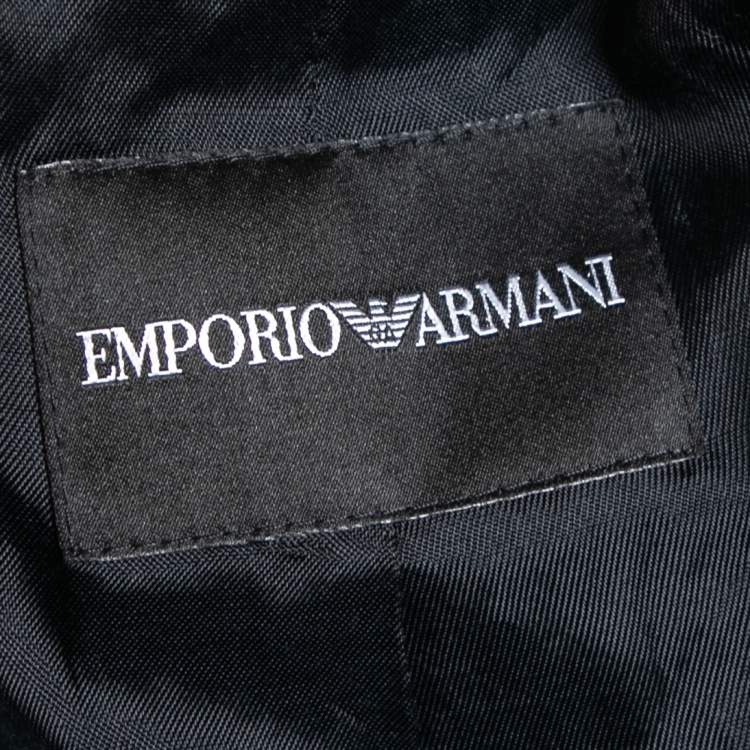 Pre Owned Emporio Armani Black Acetate Side Bow Long Sleeve Blazer S