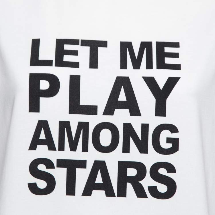 Pre Owned Emporio Armani White Printed Cotton Short Sleeve T-Shirt L