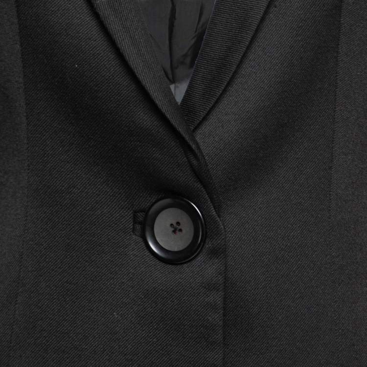 مملوكة مسبقًا Emporio Armani Black Wool Single Breasted Blazer M