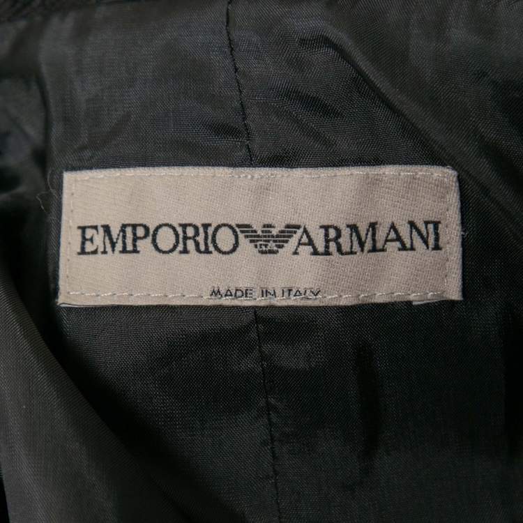 مملوكة مسبقًا Emporio Armani Black Wool Single Breasted Blazer M