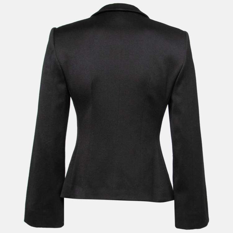 مملوكة مسبقًا Emporio Armani Black Wool Single Breasted Blazer M