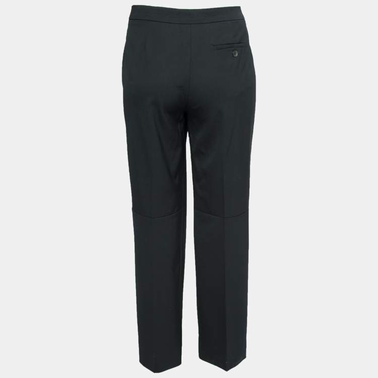 Pre Owned Emporio Armani Black Wool Tailored Pants M