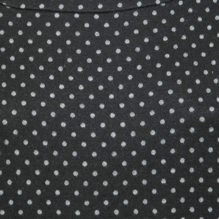 Pre Owned Emporio Armani Black Polka Dots Printed Knit Tank Top S