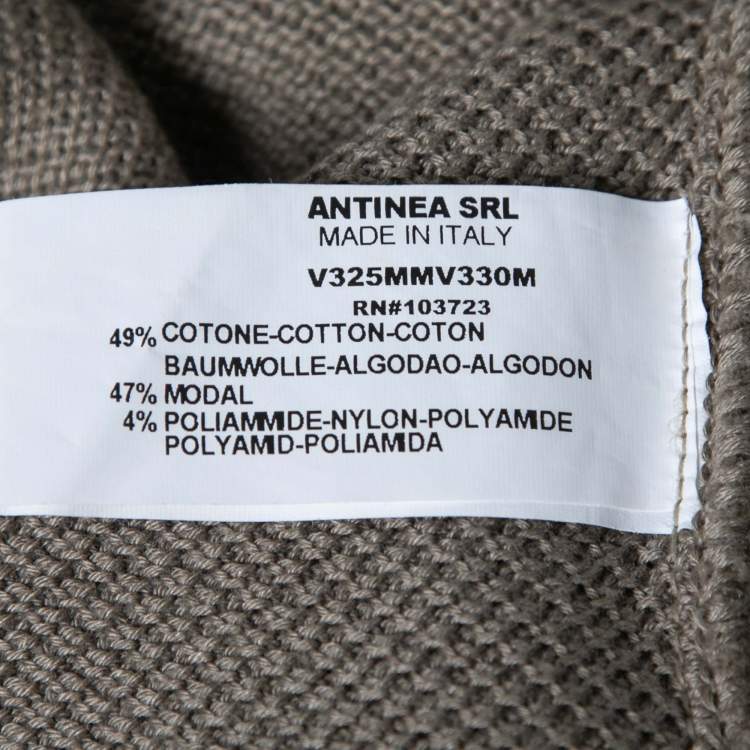Pre Owned Emporio Armani Olive Green Knit Sleeveless Top S