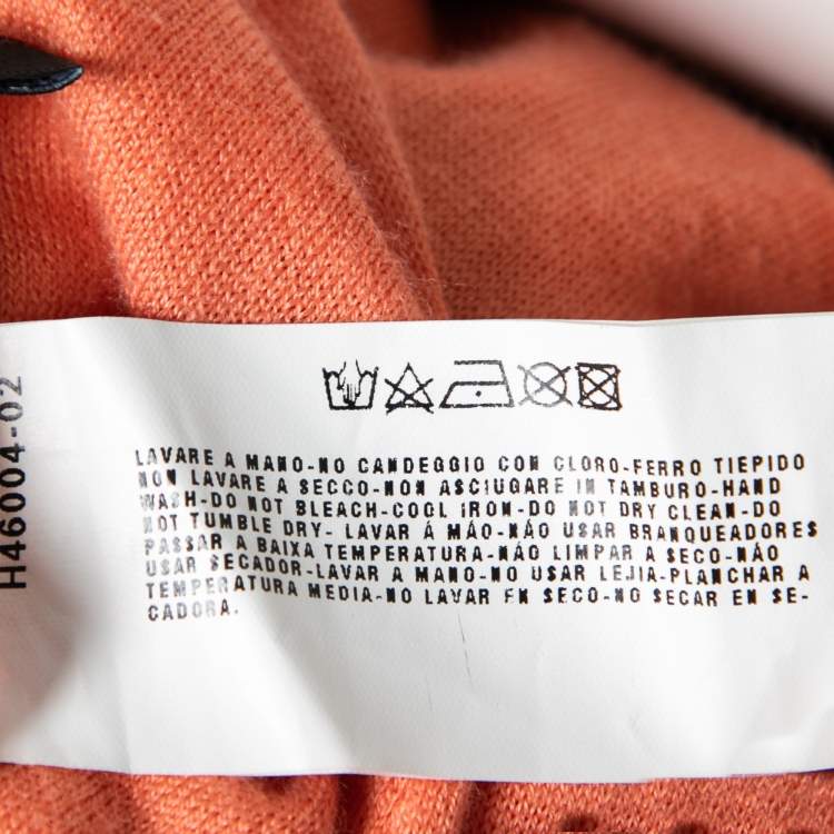 Pre Owned Emporio Armani Orange Beaded Detail Sleeveless Knit Top S