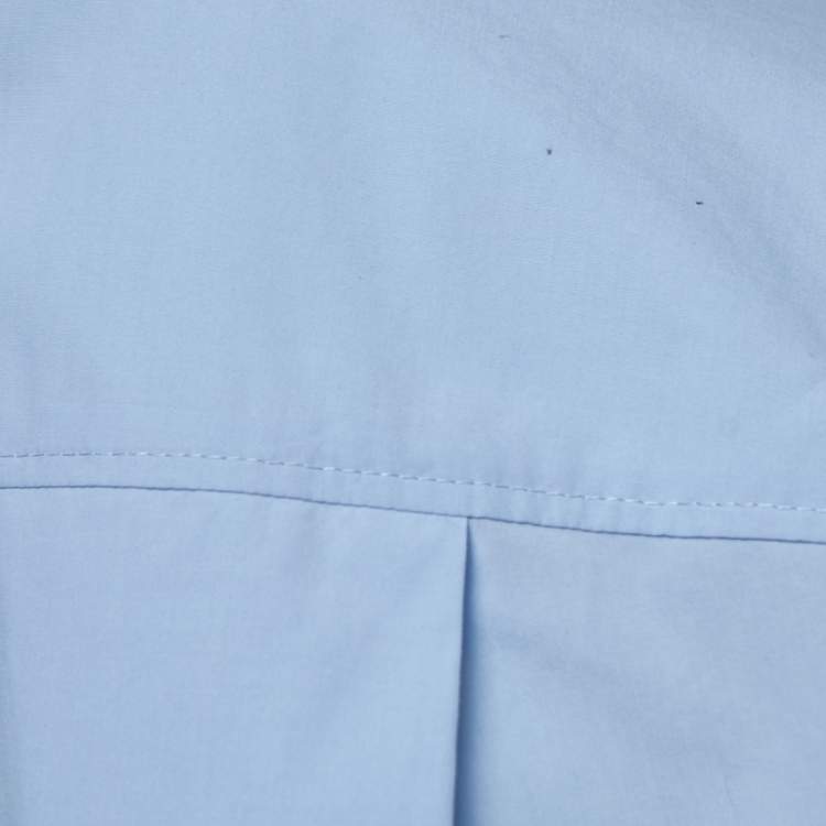 Pre Owned Emporio Armani Light Blue Cotton Button Front Shirt M