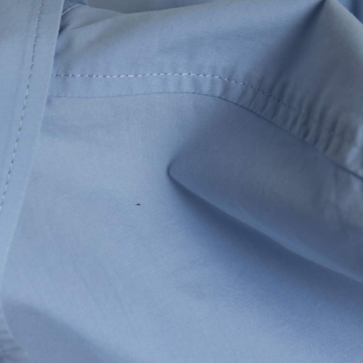 Pre Owned Emporio Armani Light Blue Cotton Button Front Shirt M