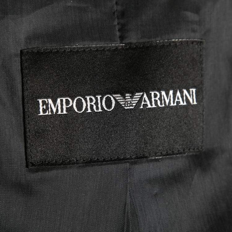 Pre Owned Emporio Armani Black Floral Jacquard Velvet Polka Dot Jacket & Skirt Set S
