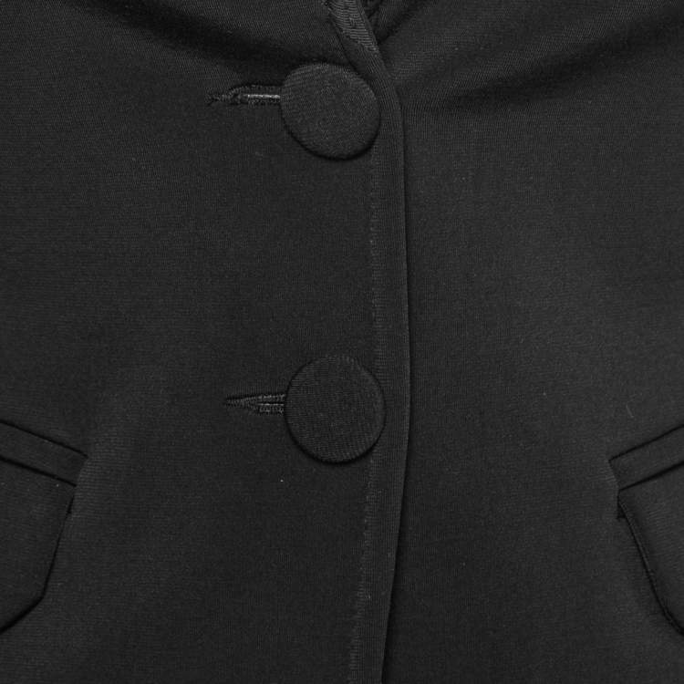 Pre Owned Emporio Armani Black Stretch Knit Single Breasted Blazer S