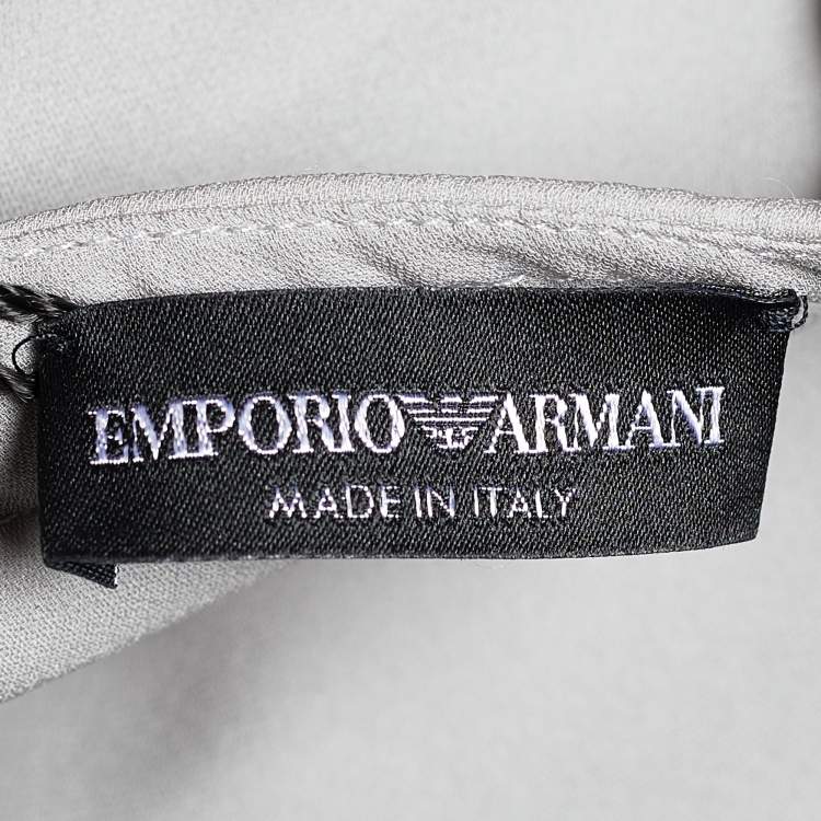 Pre Owned Emporio Armani Grey Silk Top S