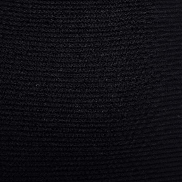 Pre Owned Emporio Armani Black Knit Midi Skirt M