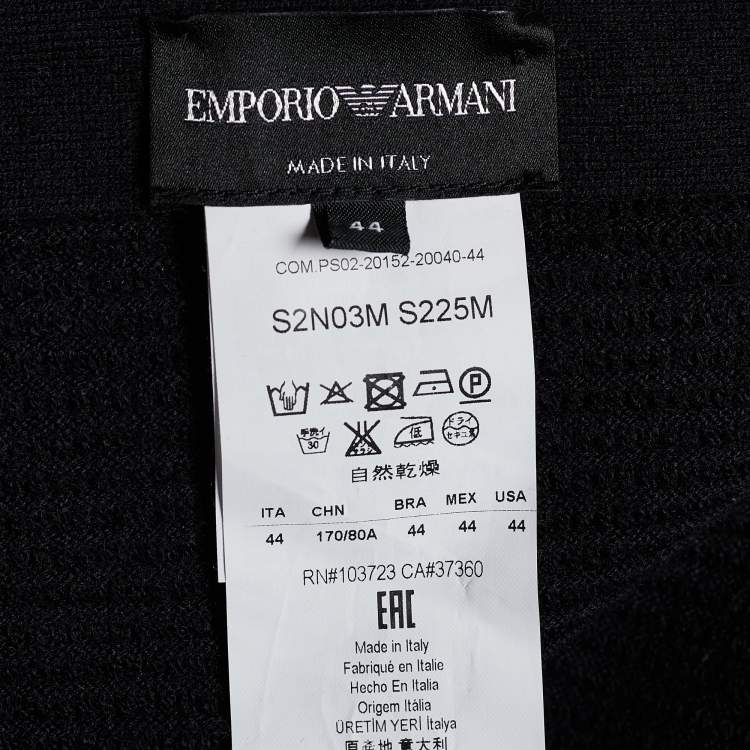 Pre Owned Emporio Armani Black Knit Midi Skirt M