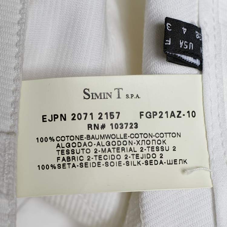 Pre Owned Emporio Armani White Denim Bandana Belted Jeans S Waist 31"