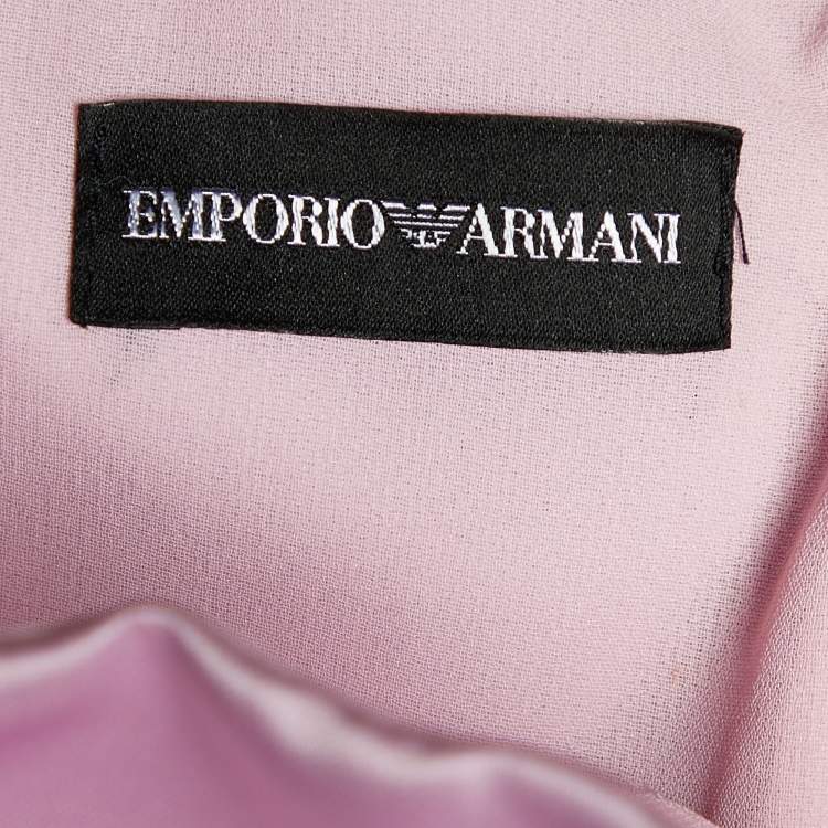 Pre Owned Emporio Armani Pink Silk Satin Strapless Top M