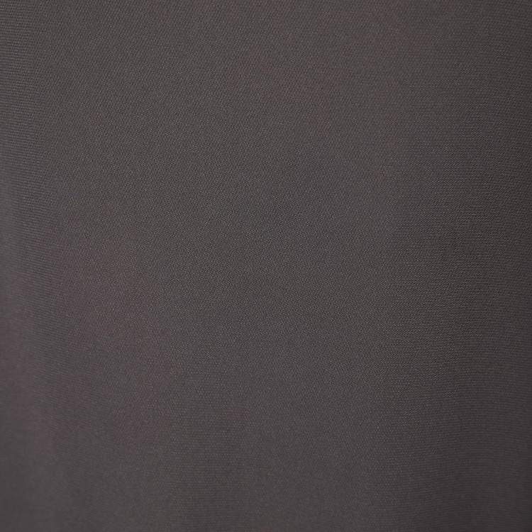 Pre Owned Emporio Armani Dark Grey Crepe Draped Detail Blouse S