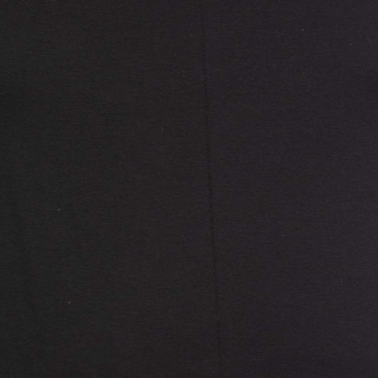 مملوكة مسبقًا Emporio Armani Black Knit Trim Detail Sleeveless Skater Dress M