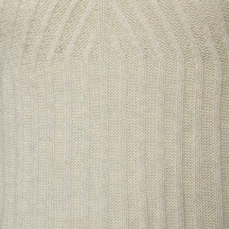 Pre Owned Emporio Armani Beige Wool & Cashmere High Neck Sweater M