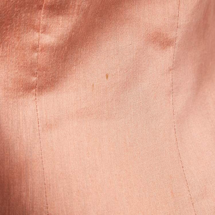 Pre Owned Emporio Armani Pink Linen & Silk Top M