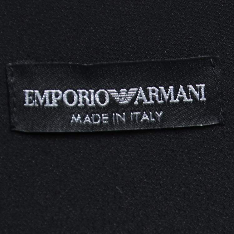 Pre Owned Emporio Armani Black/Red Crepe Pleated A Line Dress M