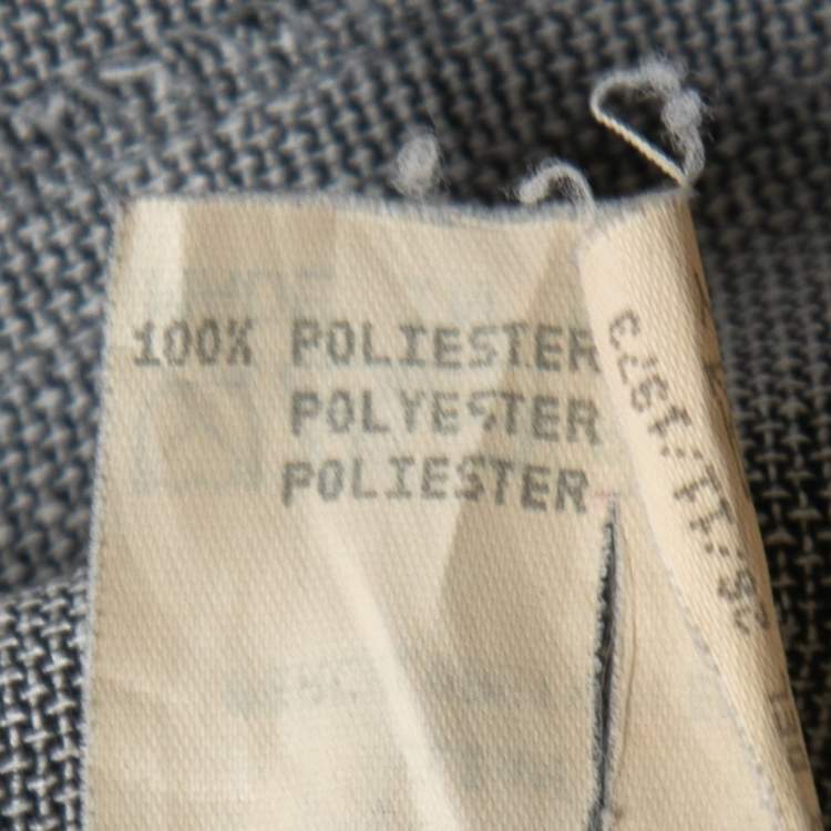 Pre Owned Emporio Armani Grey Textured Belted Jacket S