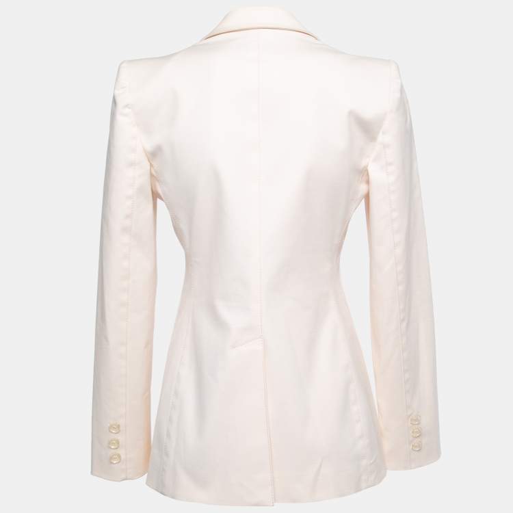 Pre Owned Emporio Armani Vintage Light Pink Cotton Blend Pointed Collar Blazer M