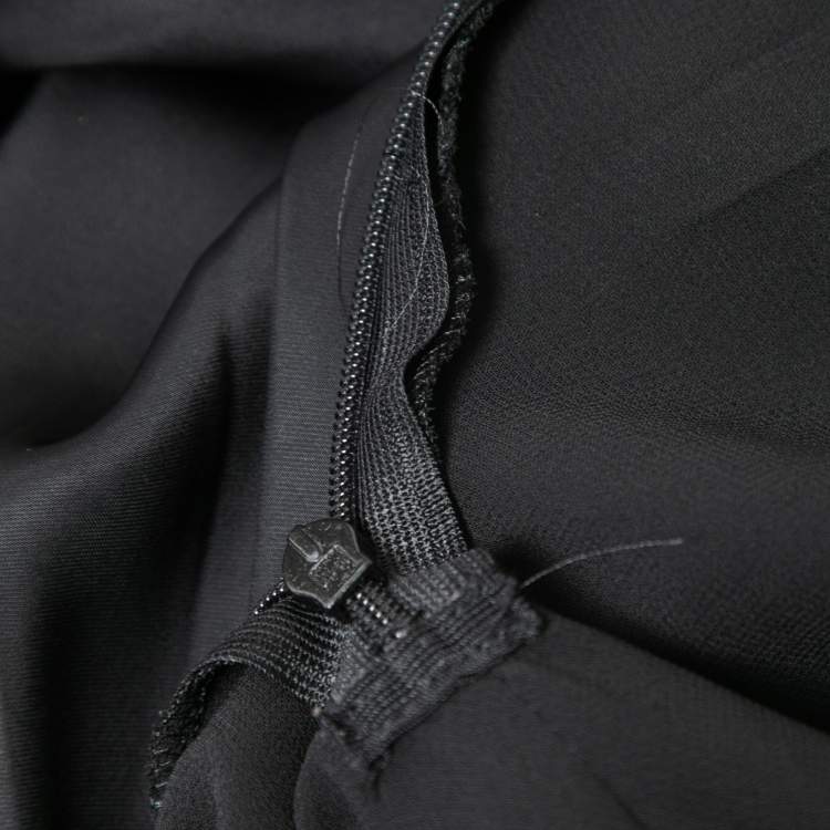 مملوكة مسبقًا Emporio Armani Black Satin Wrap Maxi Skirt M