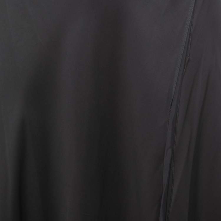 مملوكة مسبقًا Emporio Armani Black Satin Wrap Maxi Skirt M