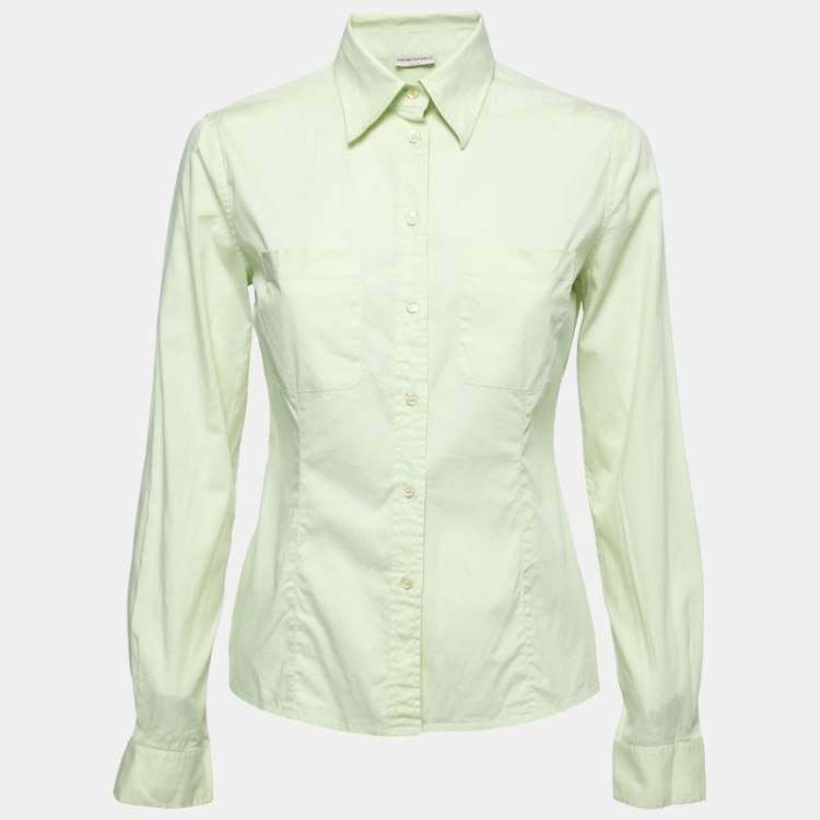 lime green button down shirt