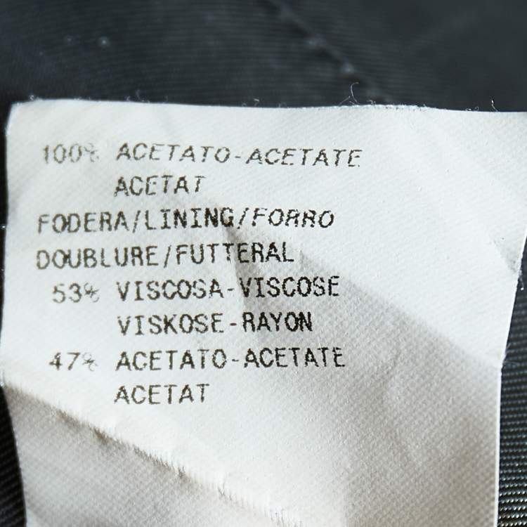 Pre Owned Emporio Armani Black Floral Jacquard Button Front Blazer L