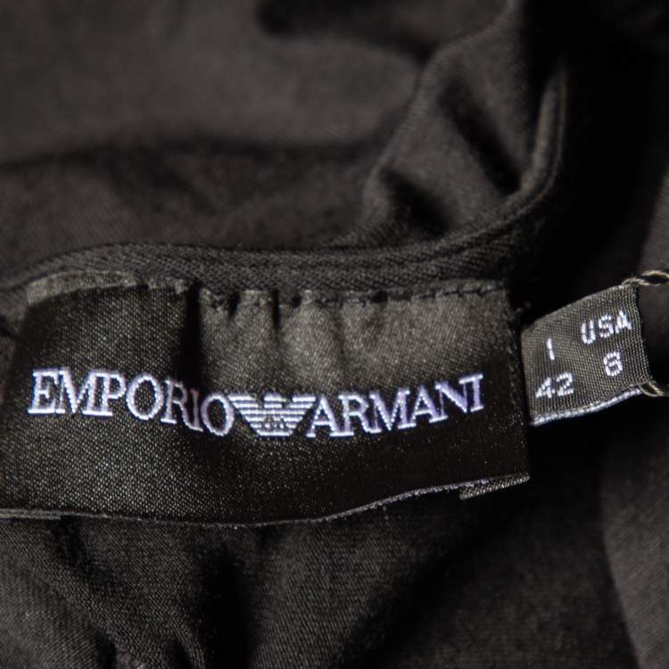 مملوكة مسبقًا Emporio Armani Black Modal Knit Midi Dress M