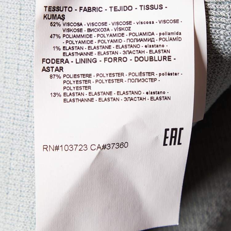 Pre Owned Emporio Armani Light Green Rib Knit Paneled Midi Dress M