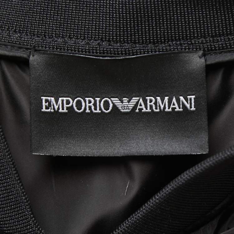 مملوكة مسبقًا Emporio Armani Black Synthetic Pleated Vest Jacket M