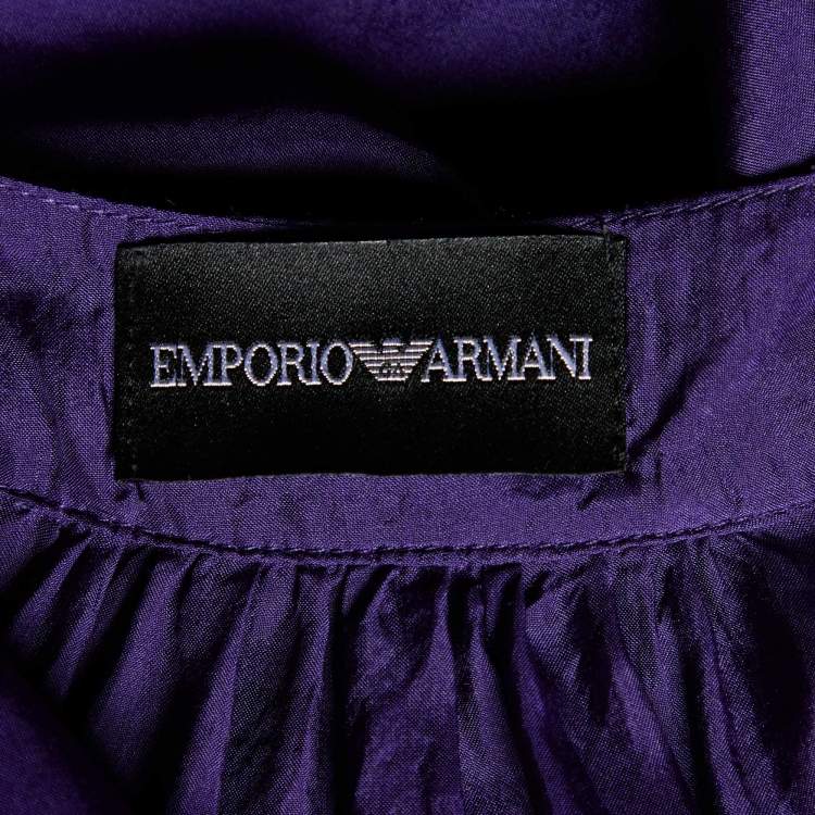 Pre Owned Emporio Armani Purple Silk Top S