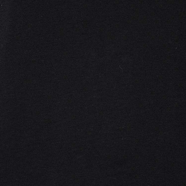 Pre Owned Emporio Armani Black Jersey Knit Oversized Collar Detail Dress L