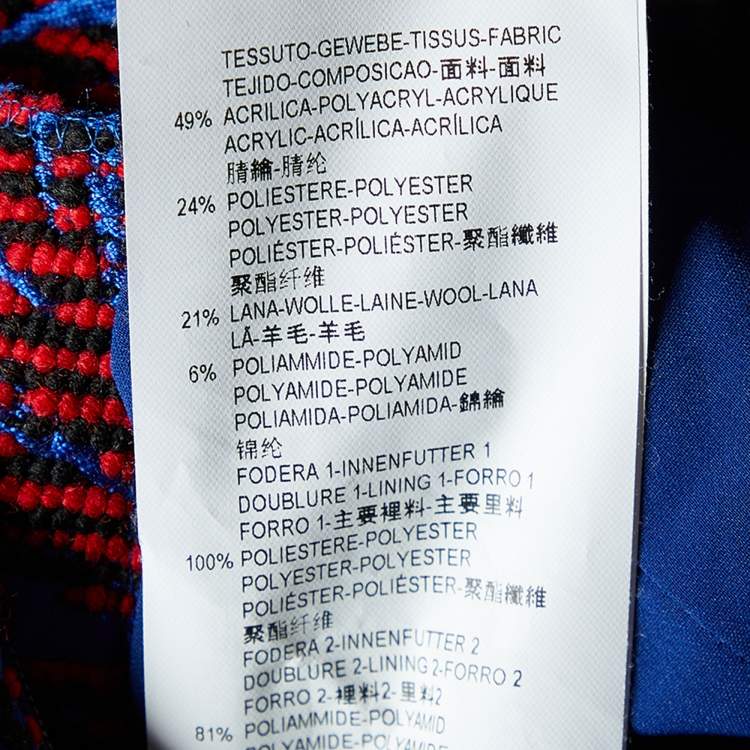 مملوكة مسبقًا Emporio Armani Red & Blue Jacquard Strapless Mini Dress S