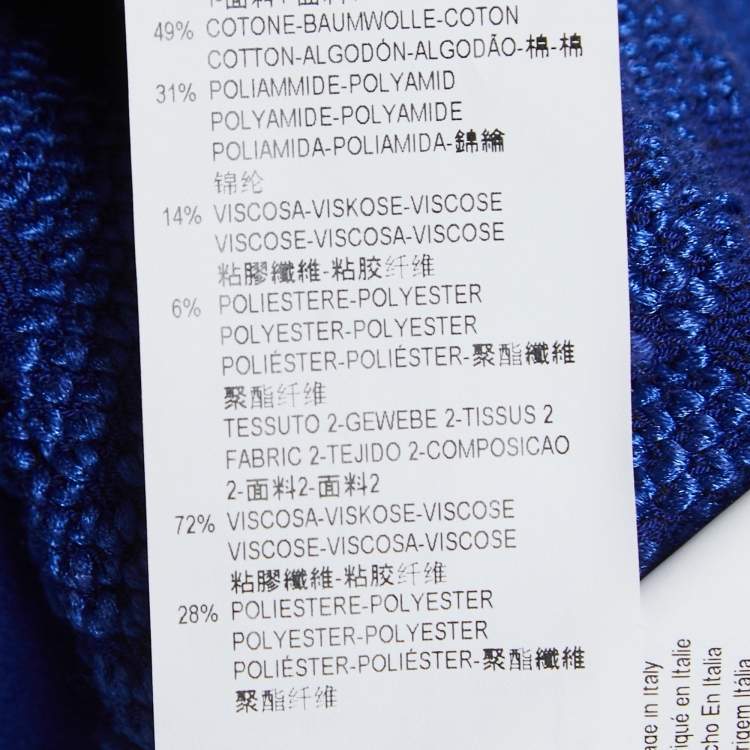 Pre Owned Emporio Armani Blue Knit One Shoulder Top M